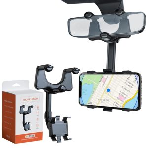 360° rotating rearview mirror phone holder